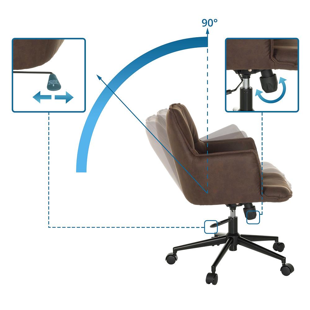 Solao Life  Office Chair Swivel Fabric Dark Brown 1