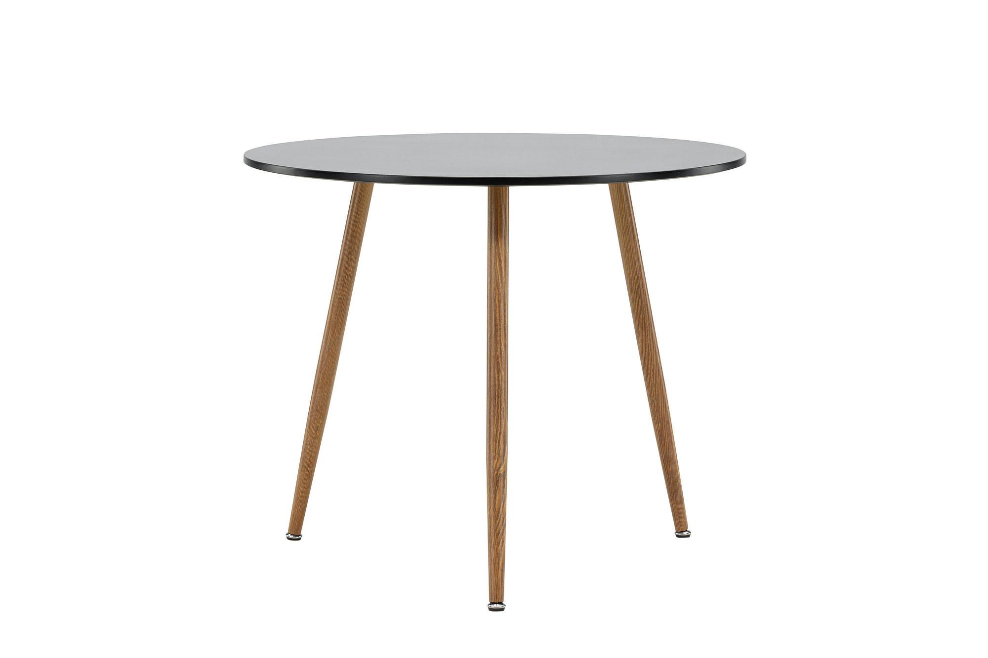 Polar Dining table MDF Dark oak look/Black ø 90cm 0