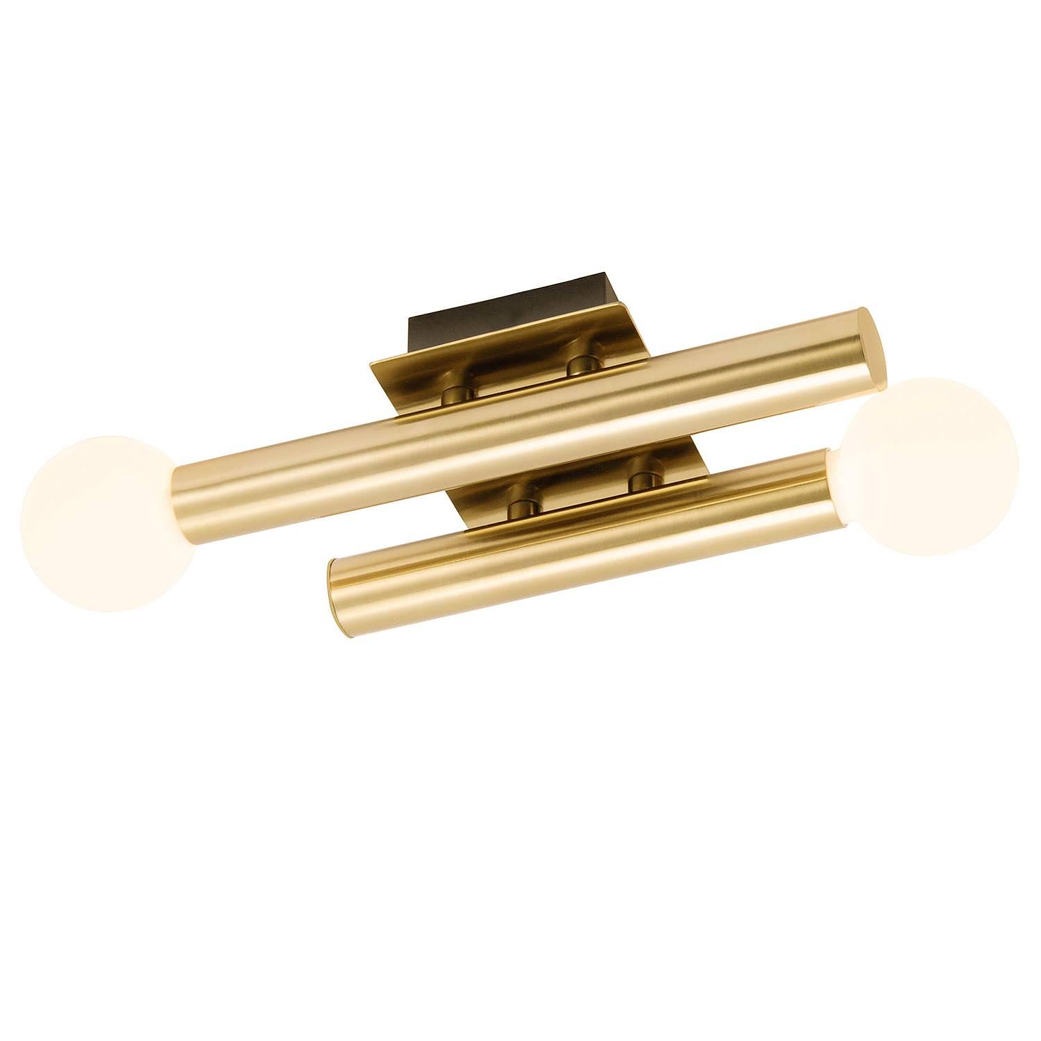 Wandleuchte Lucky II Milchglas Stahl 2-Flammig Gold 0