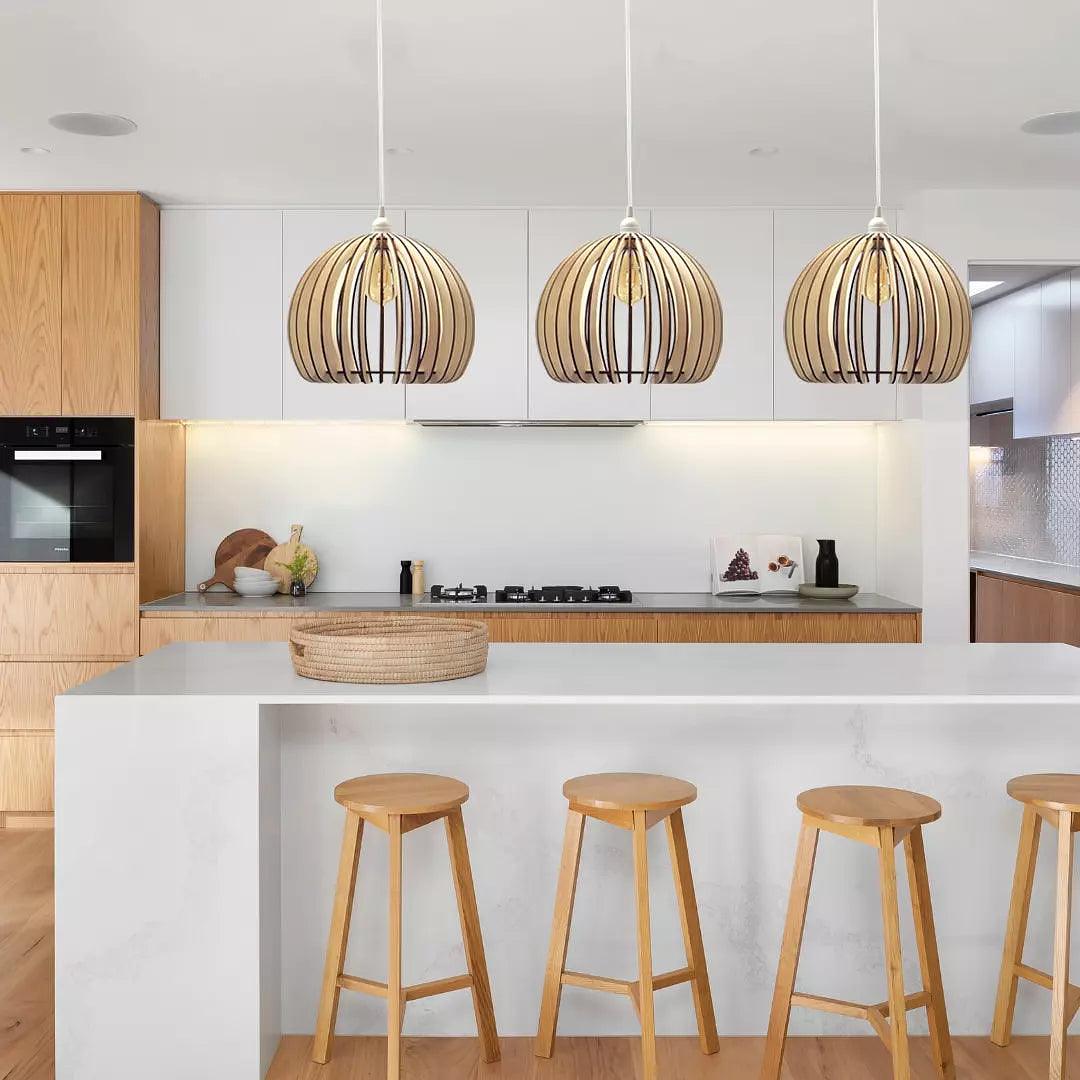 Atlas Pendant Lamp Wood 35cm 3