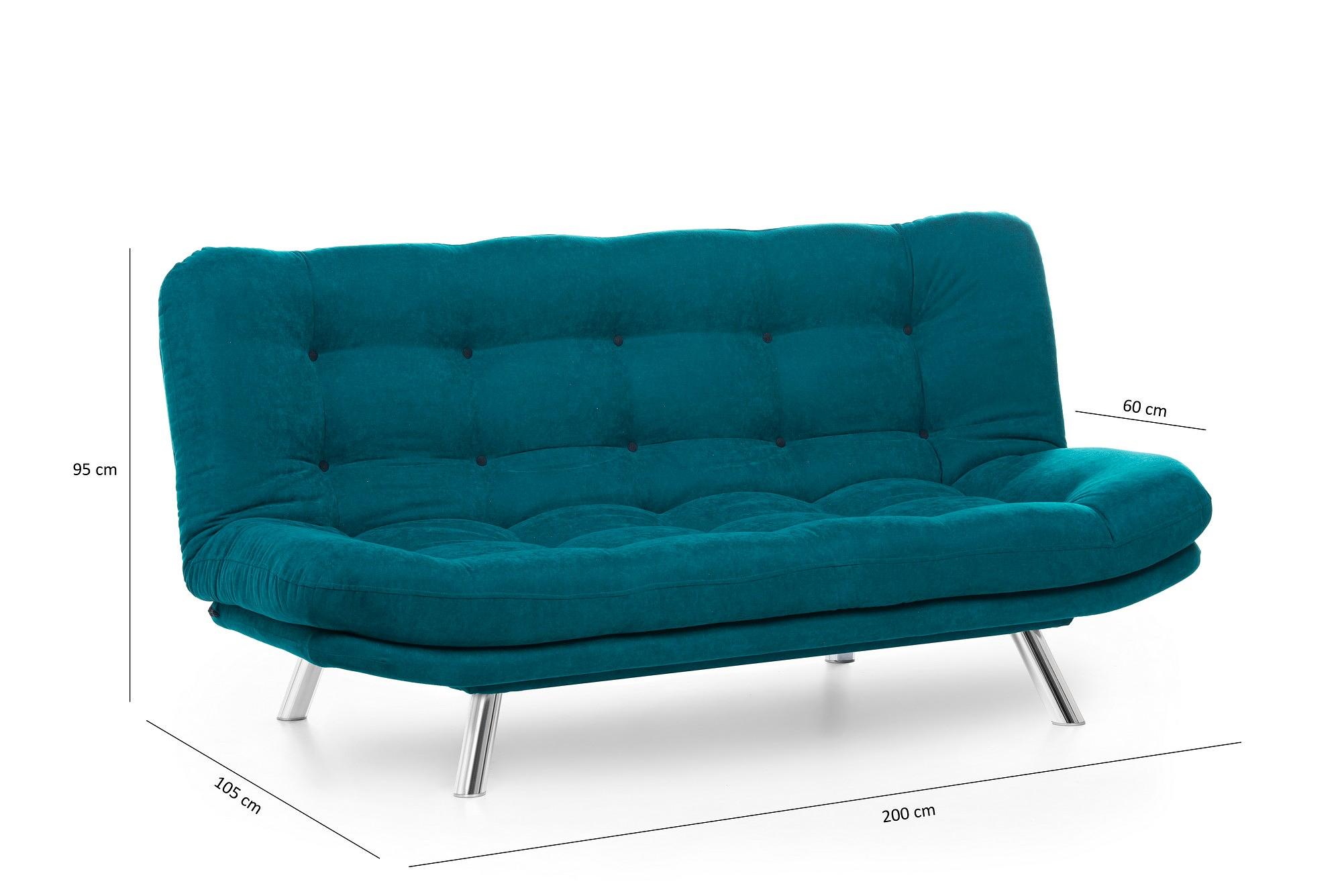 Misa Schlafsofa 3-Sitzer Petrol Grün 9