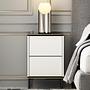 Imaj Nightstand Wood Veneer White Black Gold 2