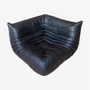 Togo Ecksofa Madras-Leder Schwarz 0