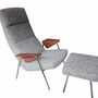 Votteler 368 Sessel inkl. Hocker Textil Metall Holz Grau 0