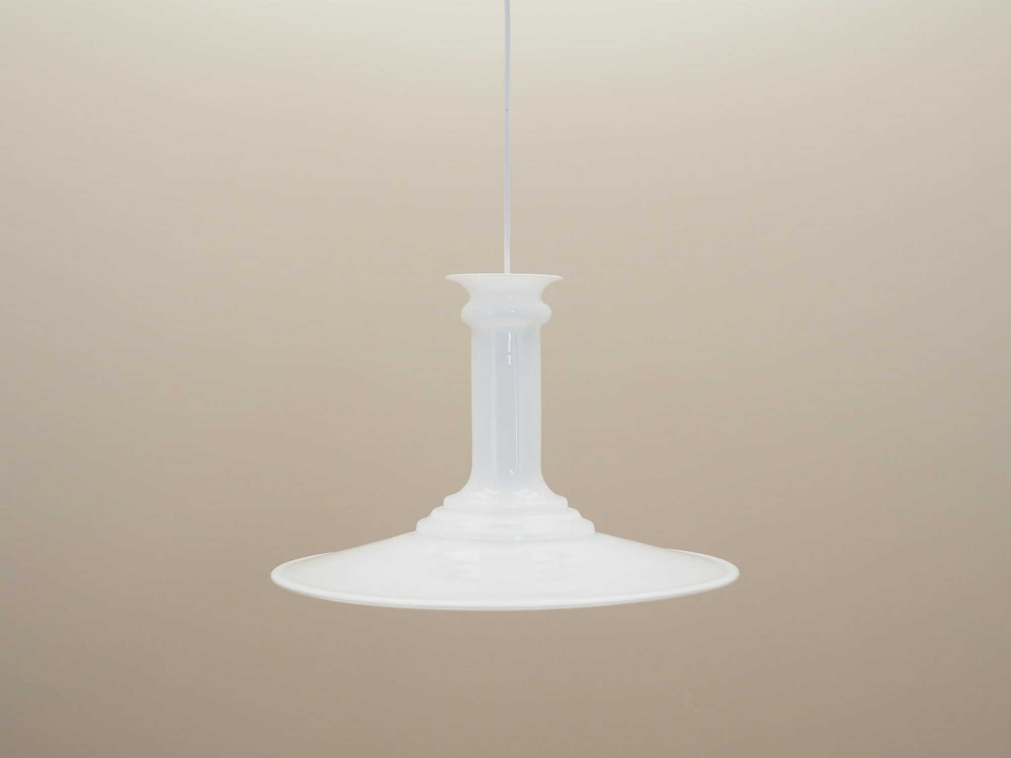 Pendant lamp glass white 1970s 1