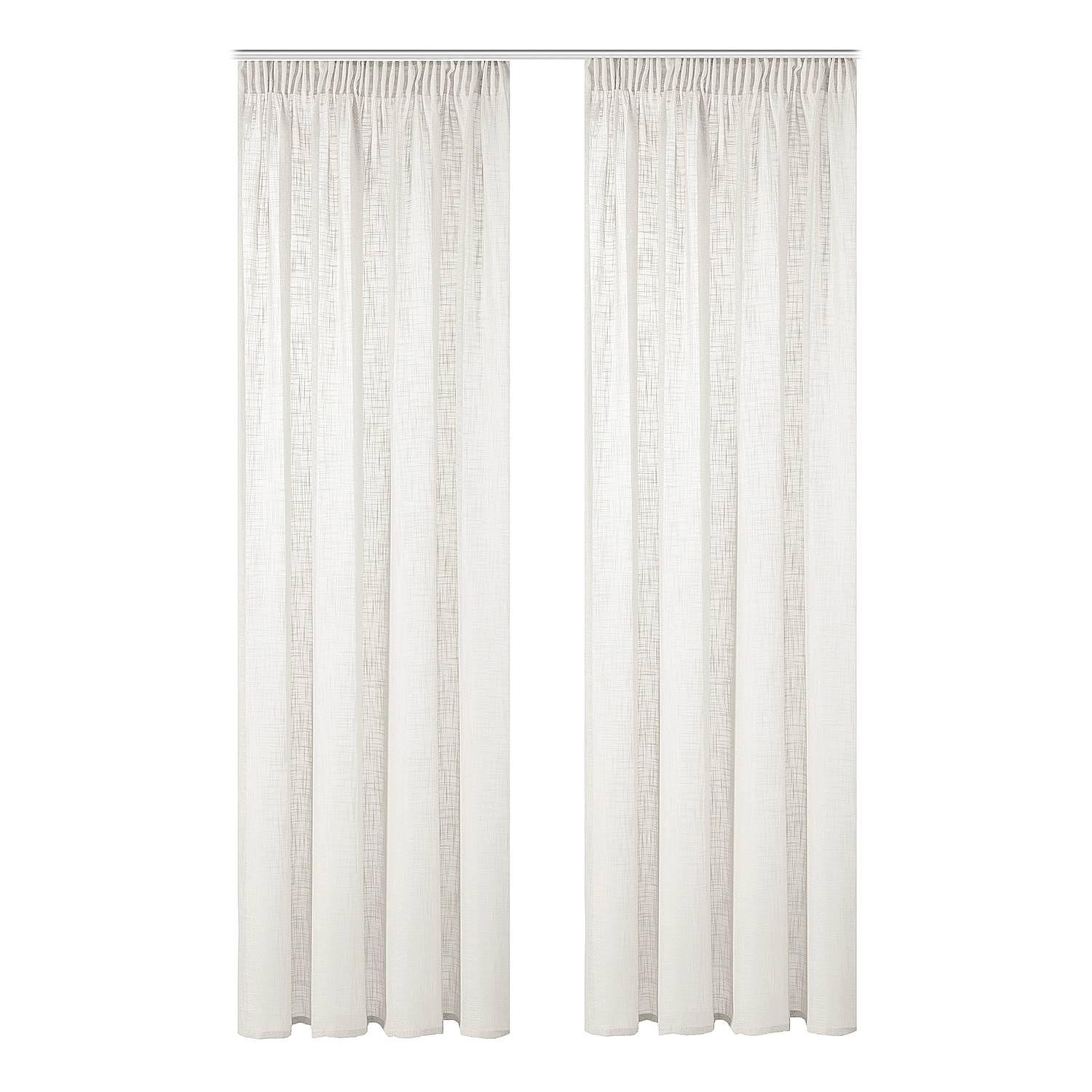 Fertiggardine Softy 2er-Set Polyester Wollweiß 140 x 245 cm 0