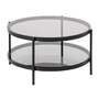 Couchtisch Metall Glas Grau 0