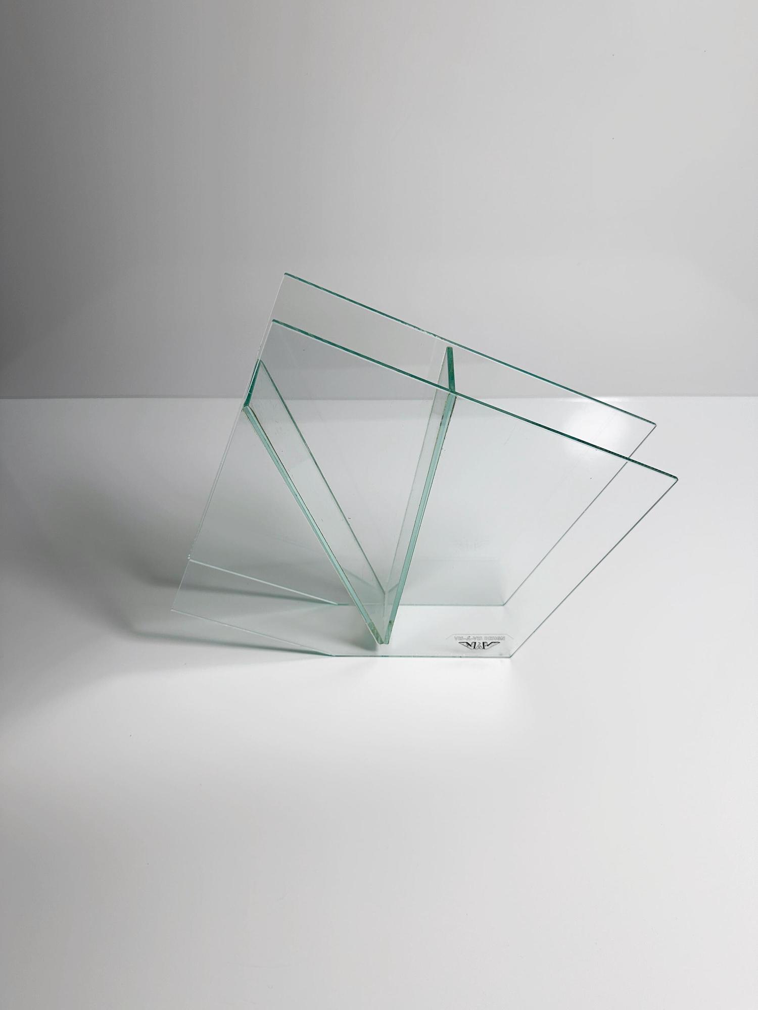 Postmodern Blumenvase Glas 1990er Jahre 5