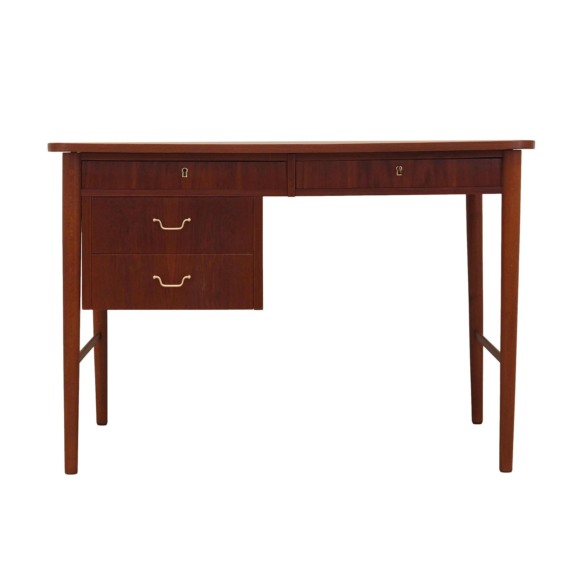 Teak-Schreibtisch Braun 1960er Jahre 0