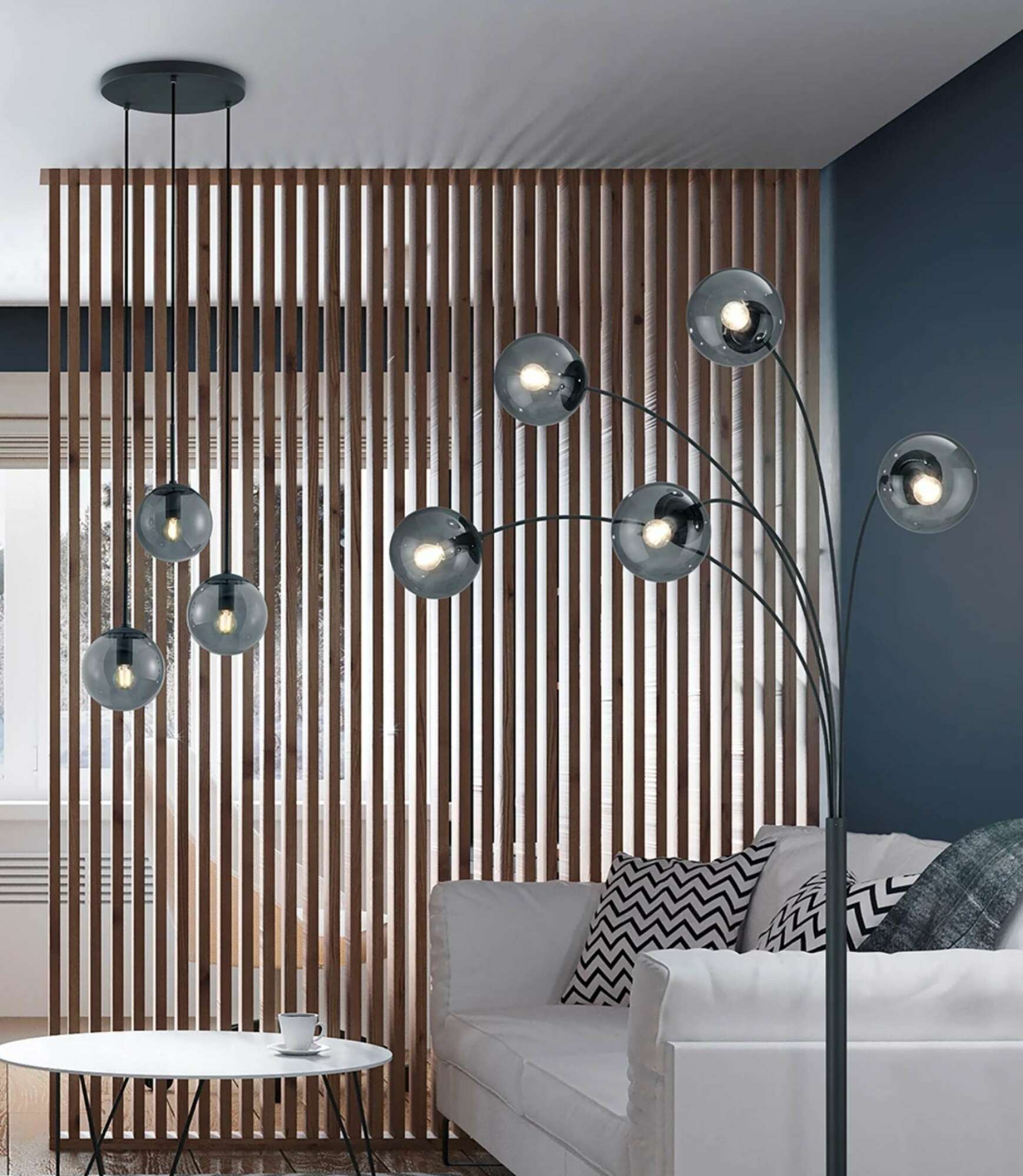 3-light pendant lamp Aluminum Black 2