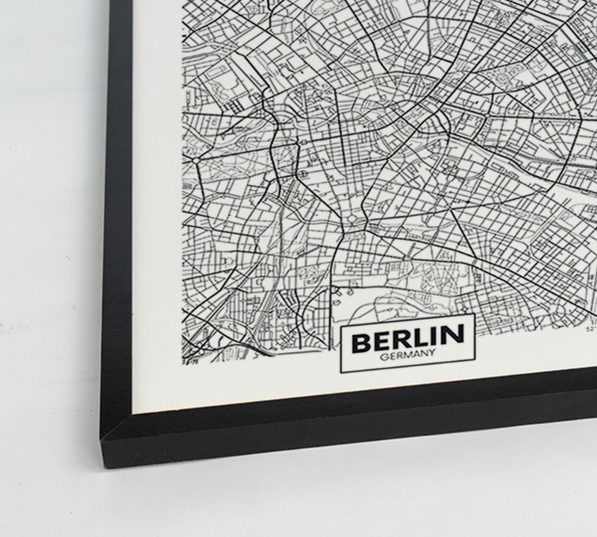 Berlin map Kunstdruck mit Rahmen Mehrfarbig 2