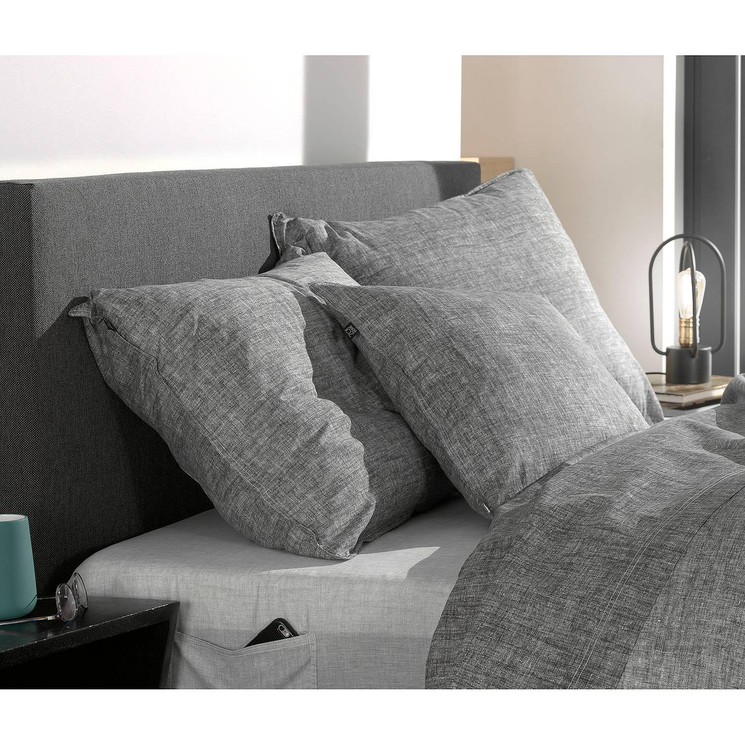 Pillowcase Lino I Cotton Grey 2