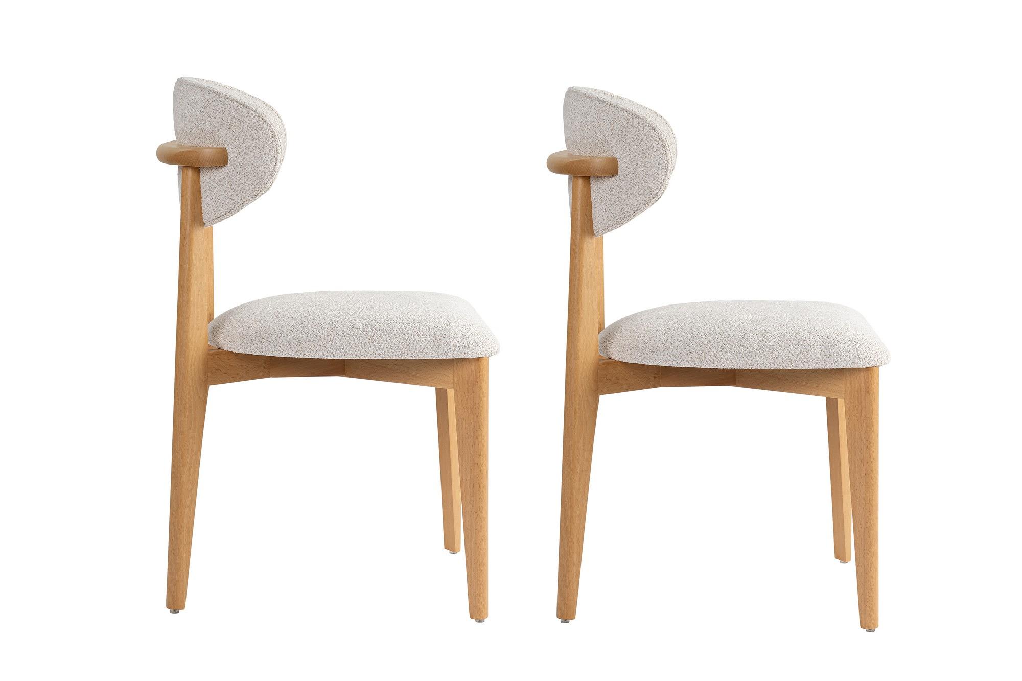 2x Lionte Dining chair Wood veneer White 2