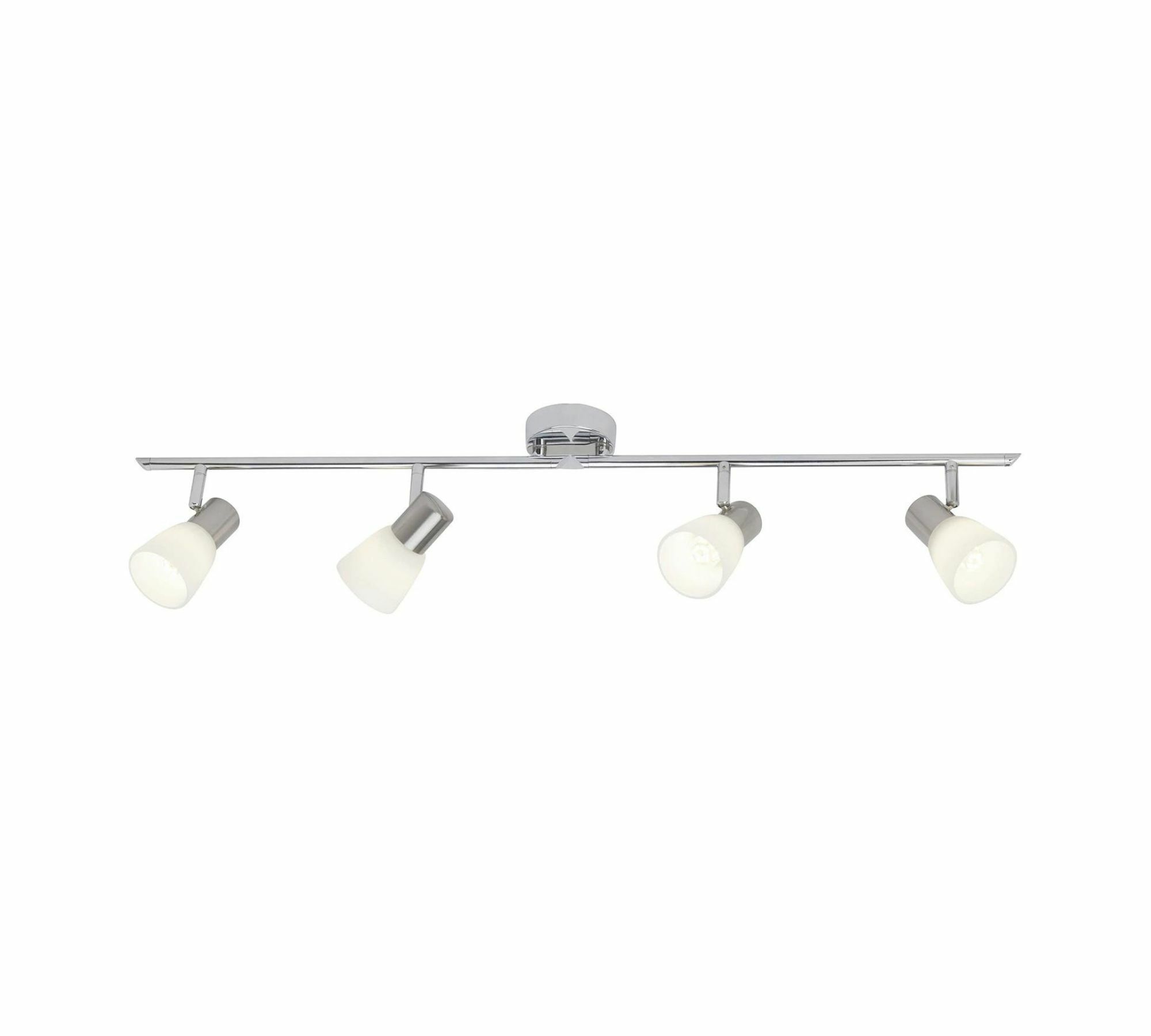 LED Ceiling light 4-lamp Metal Glass Silver 1