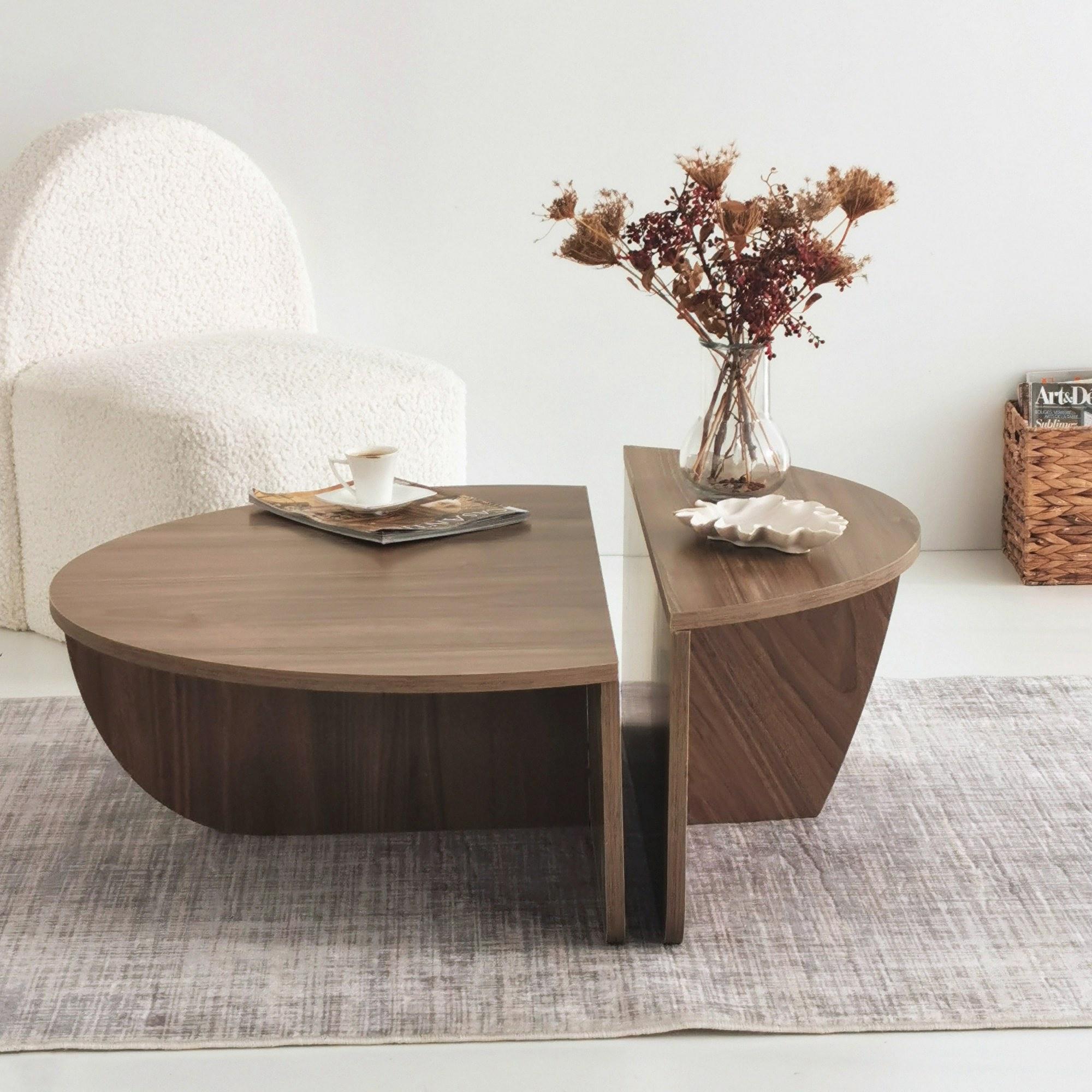 2x Podium Couchtisch Walnussbraun 3