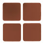 4x Sottobicchieri Quadrati 100% Pelle Riciclata Cacao 0