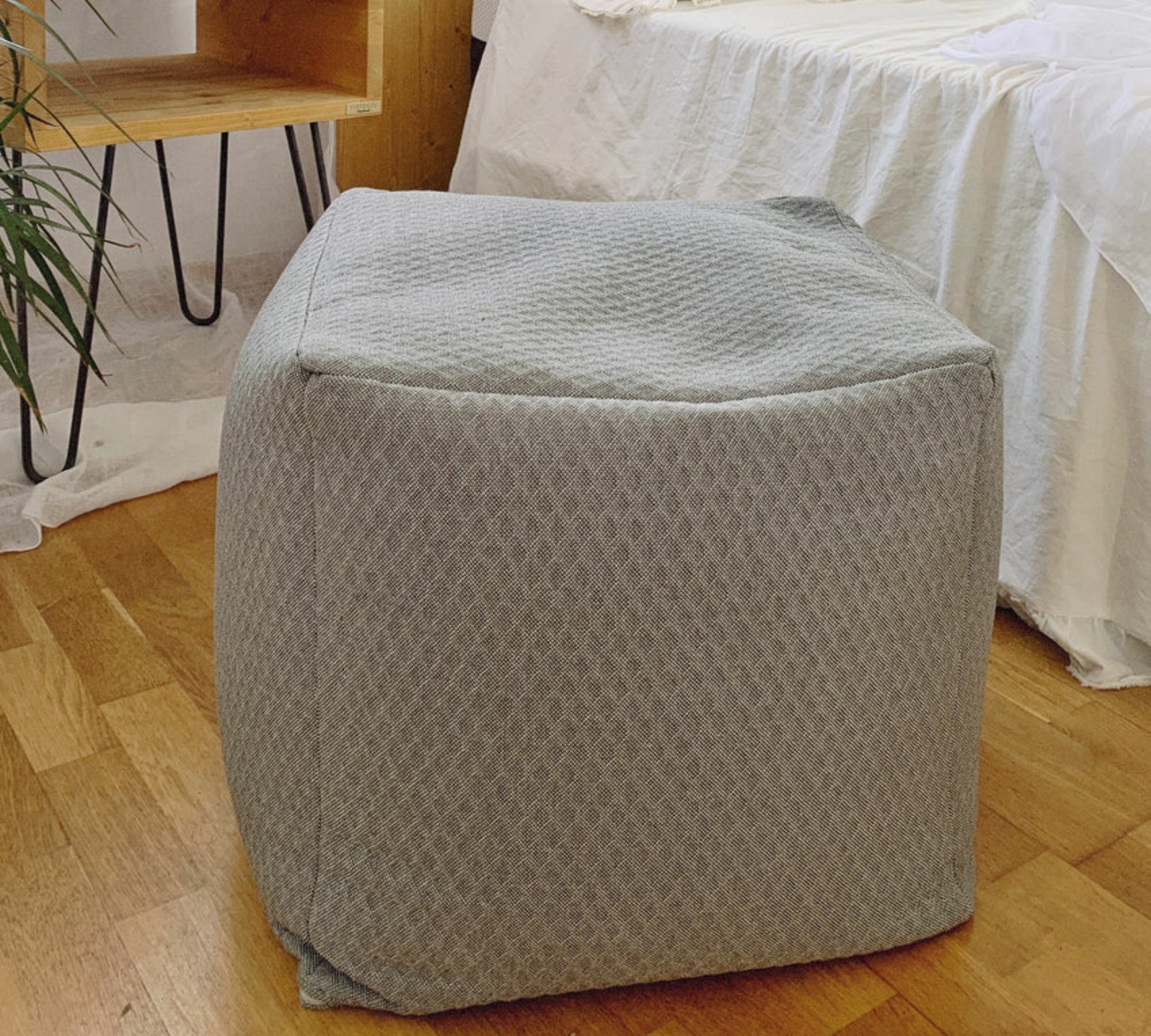 Pantel Pouf Polyester Grau 1