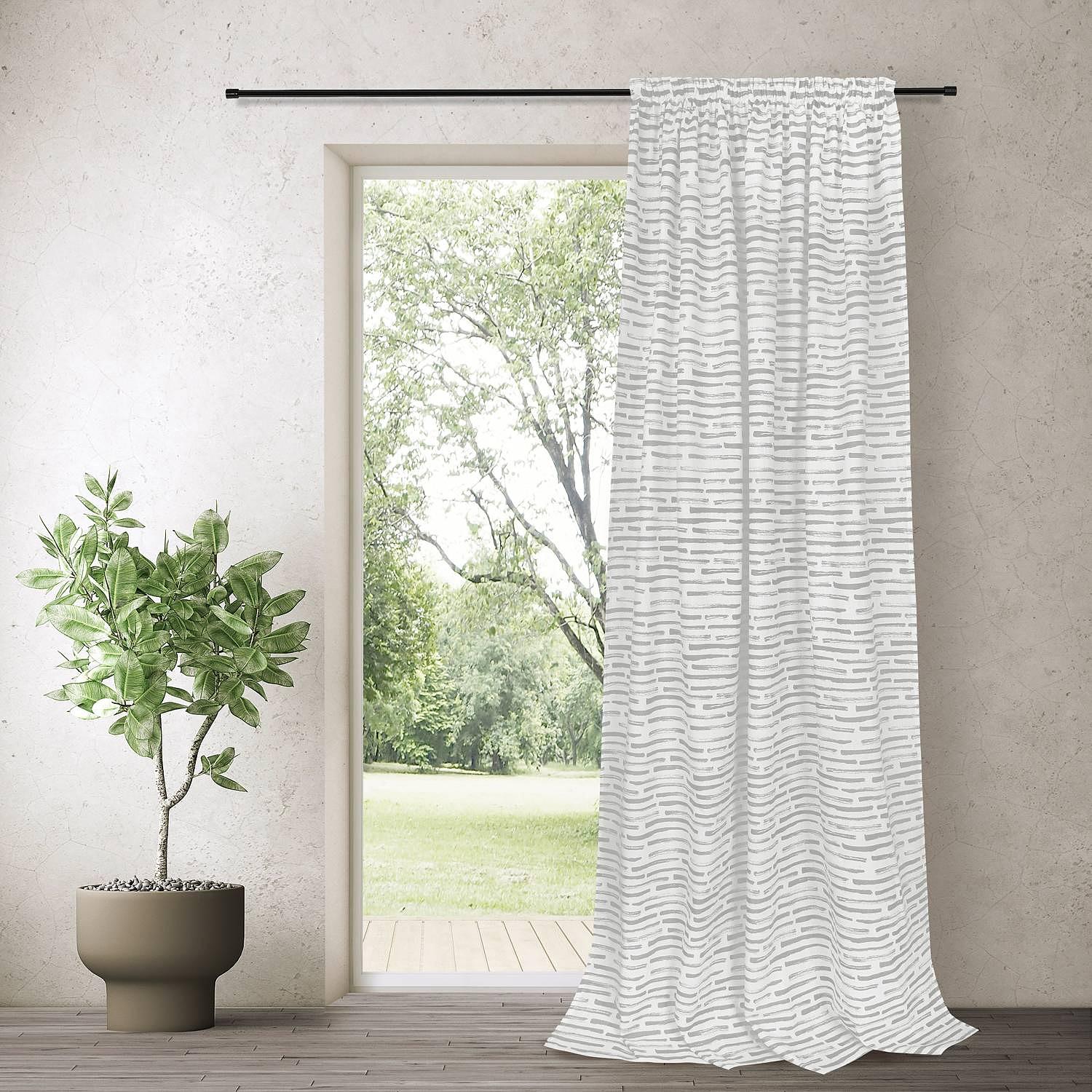 Fertigschal Magnus Bio-Baumwolle Weiß / Hellgrau Hellgrau 2