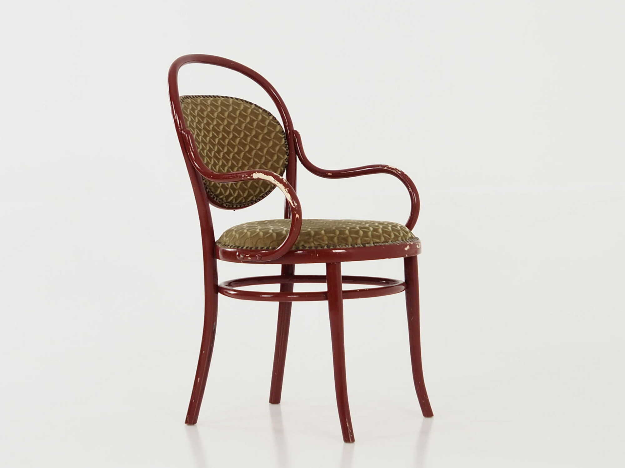 Vintage chair beech wood textile green 8