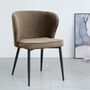 2x Upholstered chair textile taupe 1