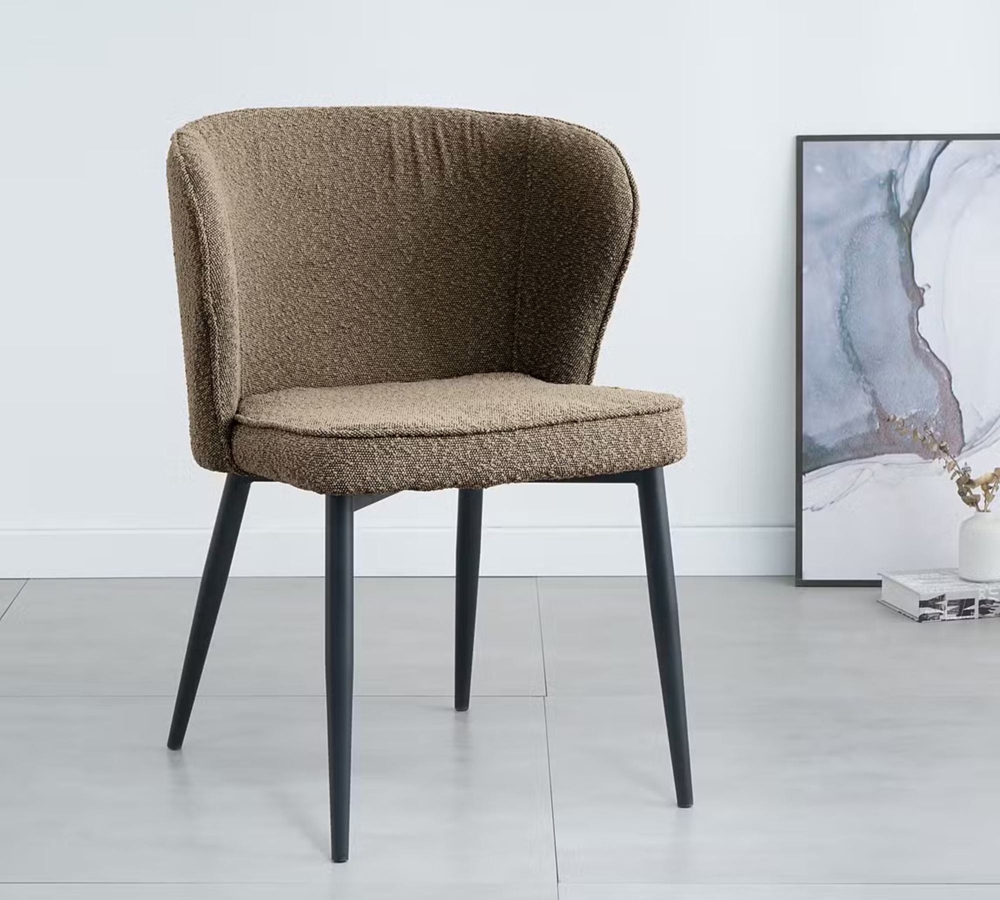 2x Upholstered chair textile taupe 1