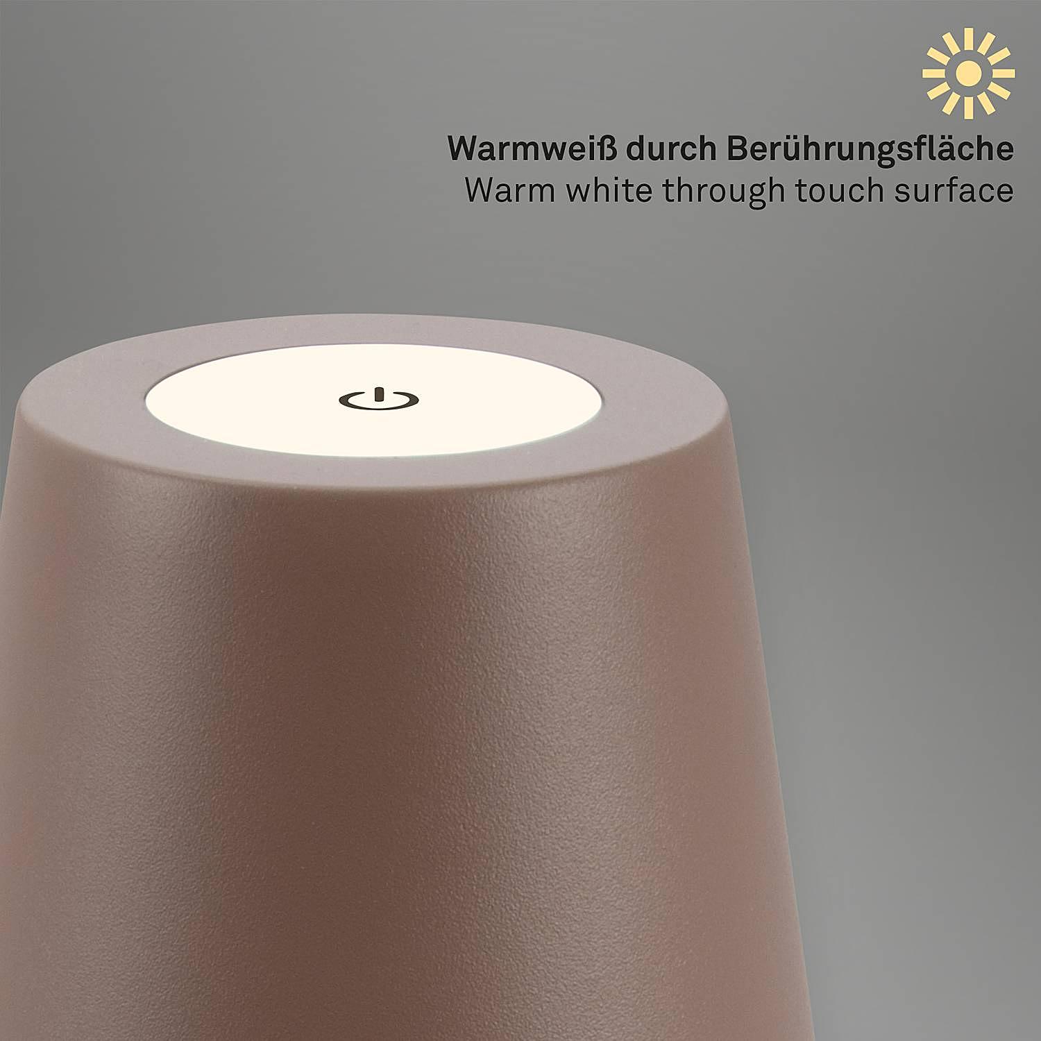 1-Flammig LED-Tischleuchte Tyli Aluminium Braun 4