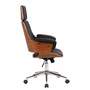 Bürostuhl Kunstleder Schwarz Walnuss 2