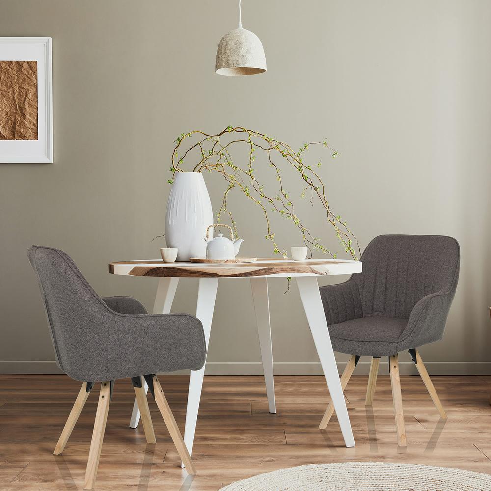 Scandi Soft Dining Chair Swivel Dark Grey 1