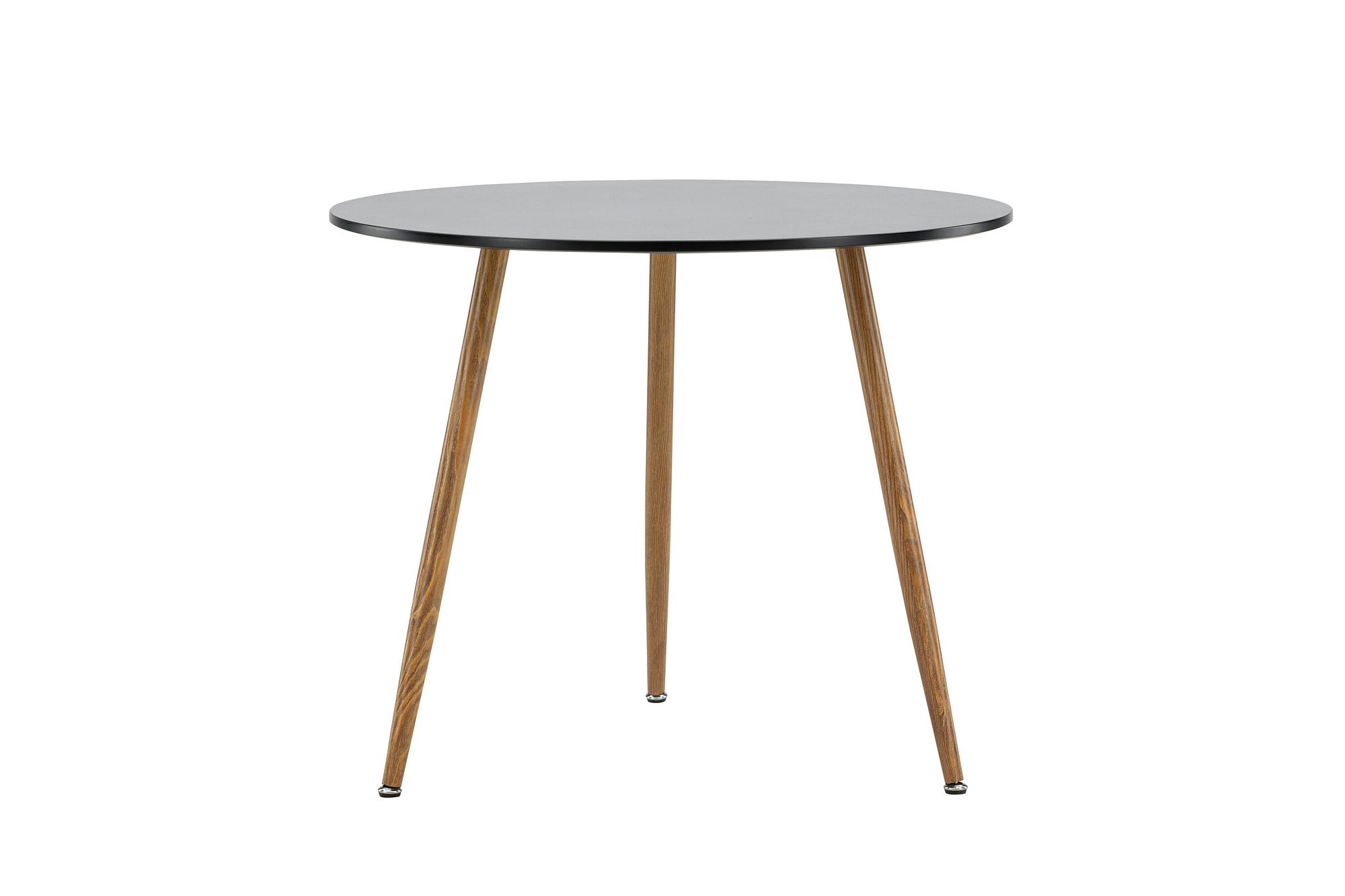 Polar Dining table MDF Dark oak look/Black ø 90cm 2
