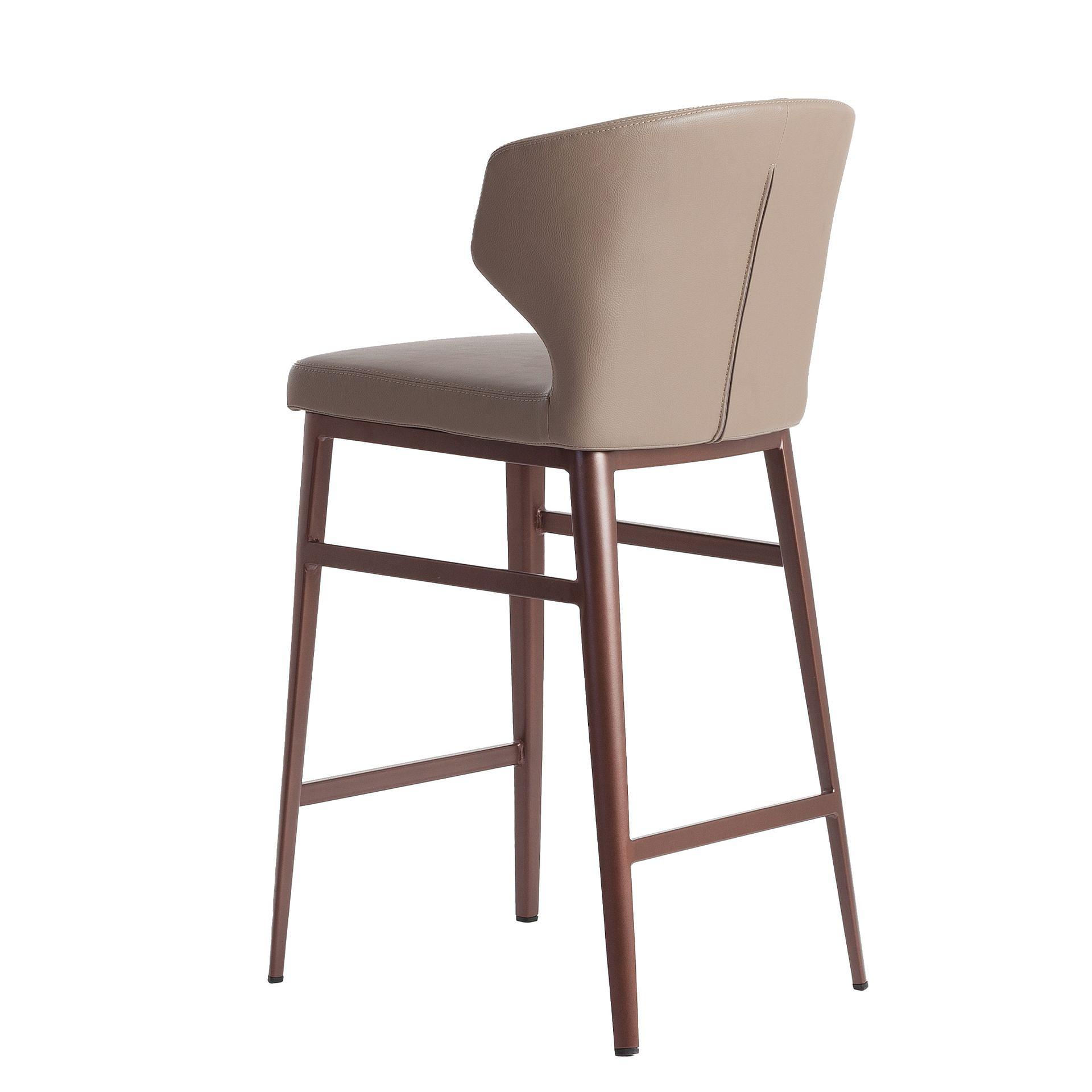 Bar stool faux leather grey 2