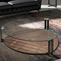 Dreieckiger Couchtisch Stahl Glass 5