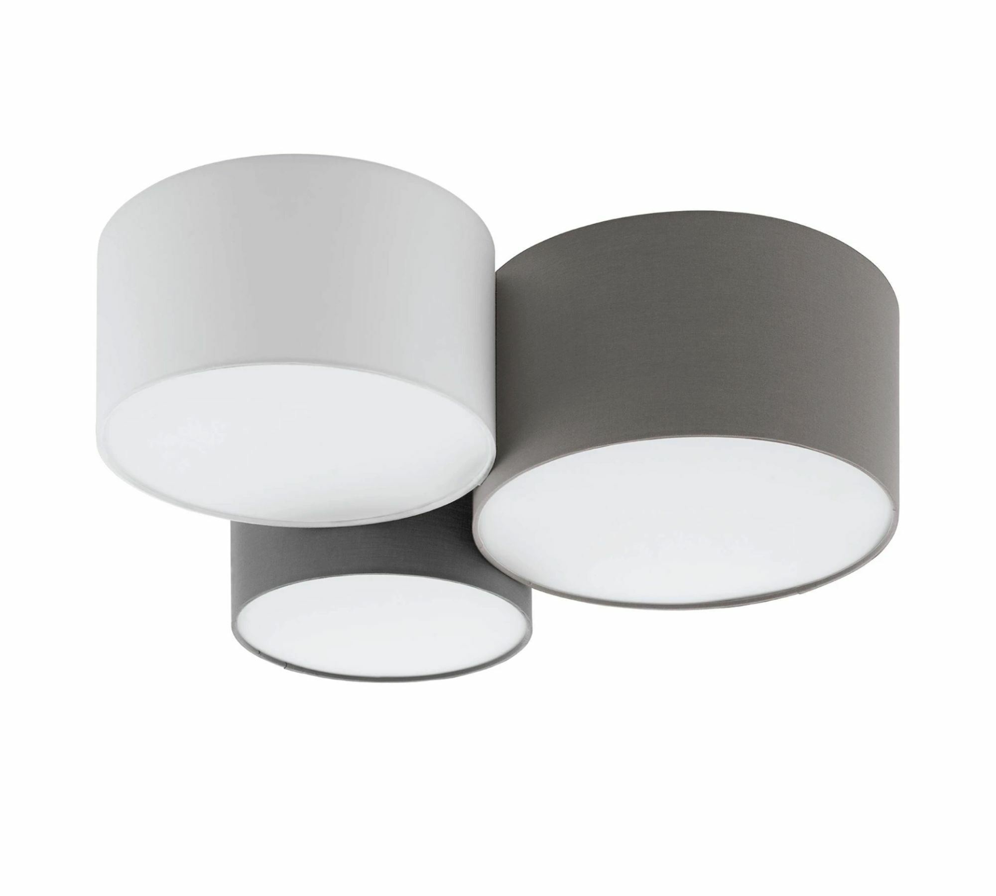 Deckenleuchte 3-flammig Leinen Grau 0