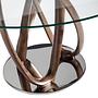 Round dining table walnut wood glass Ø 120cm 4