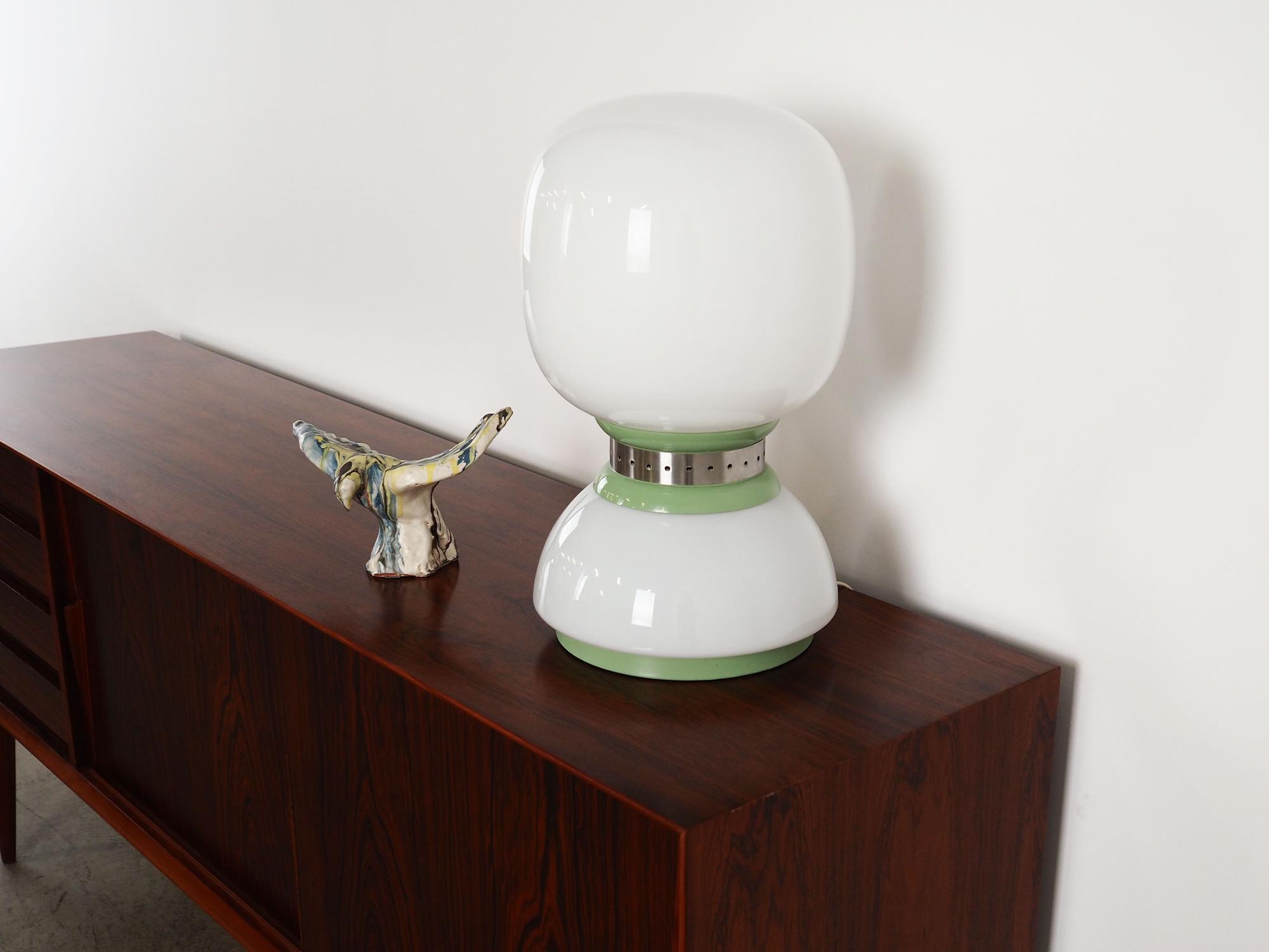 Tischlampe Metall Glas 1970er Jahre 4