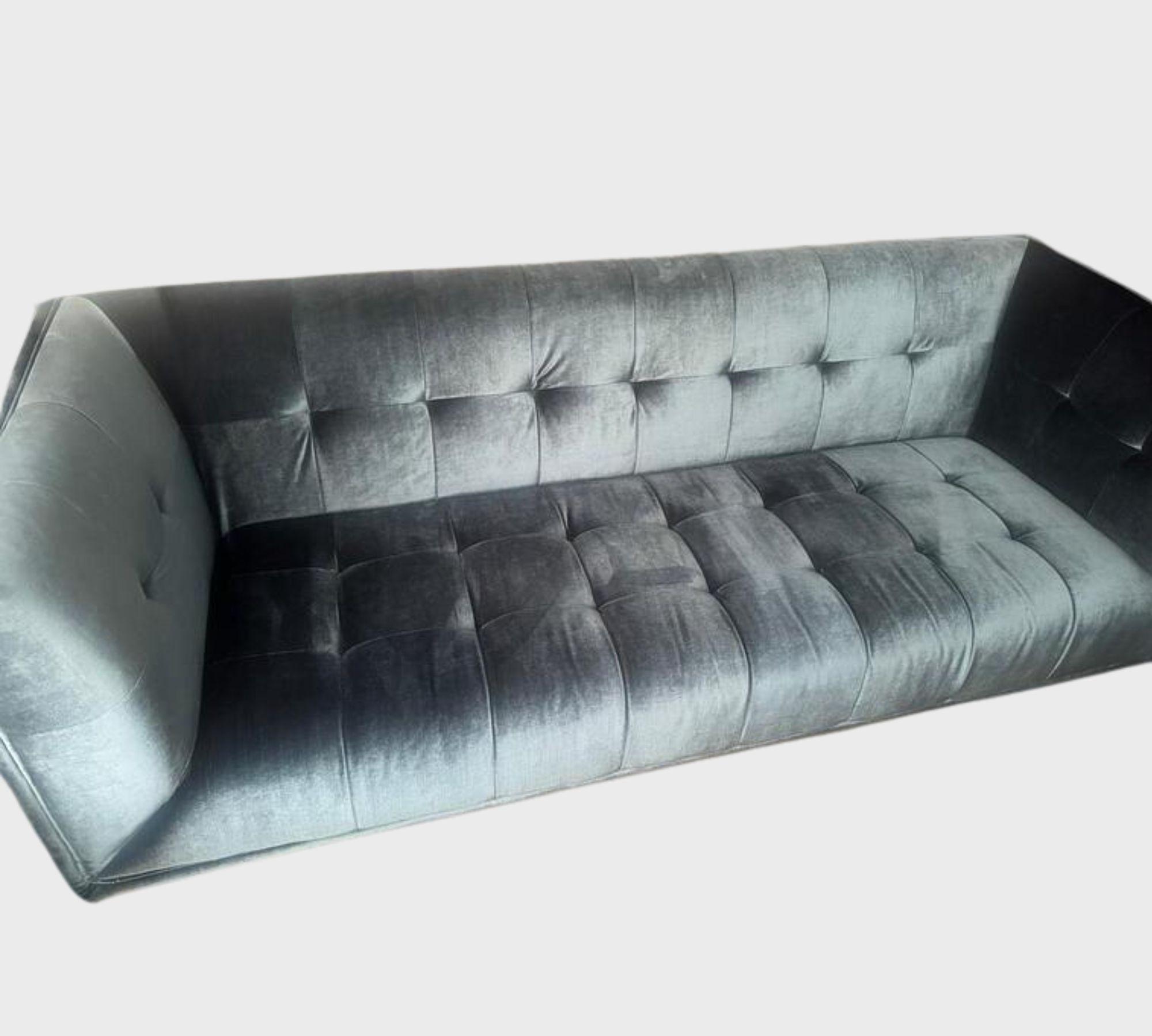 Sofa 3-Sitzer Samt Petrol 1