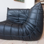 Togo Ecksofa Madras-Leder Schwarz 1