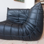 Togo Corner Sofa Madras Leather Black 1