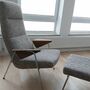Votteler 368 Sessel inkl. Hocker Textil Metall Holz Grau 1