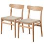 2x Huxford Esszimmerstuhl Massivholz Beige 0