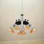 Vintage chandelier glass wood orange 1970s 2