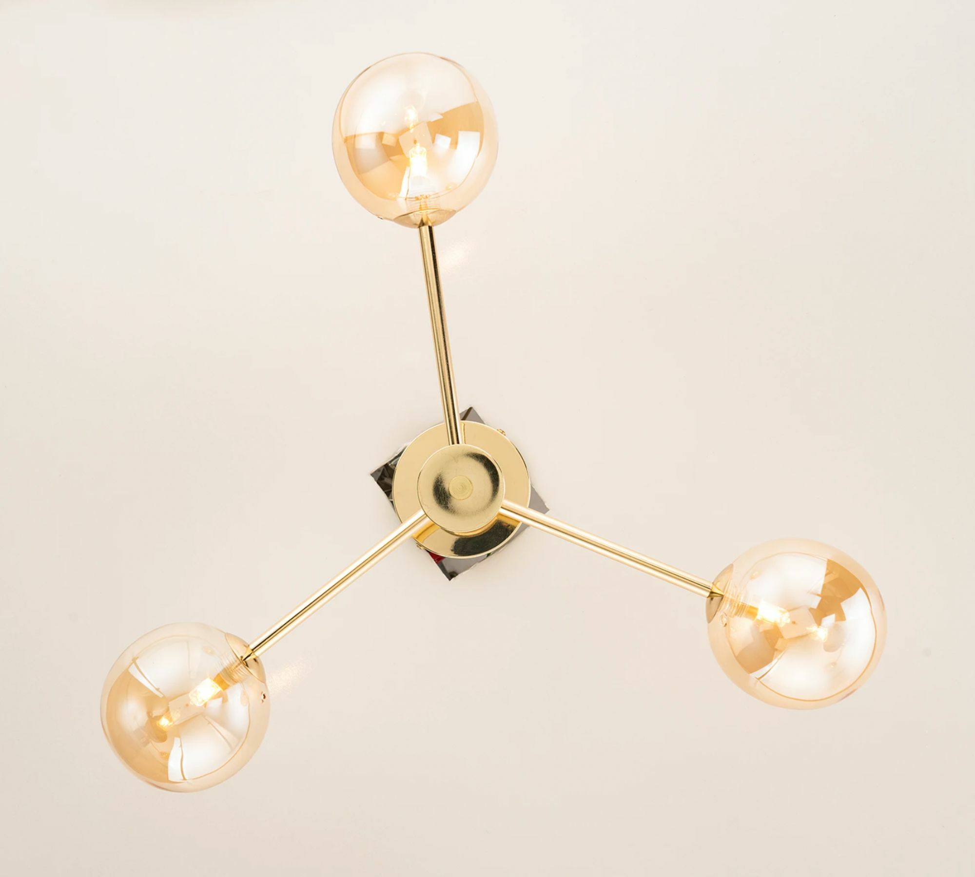 3-light ceiling lamp iron gold 5