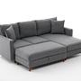 Eva Sofa Récamiere Rechts mit Hocker Grau 6