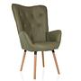HAVENIO I Armchair Fabric Velvet Olive Green 1