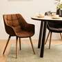 Armlehnstuhl Massivholz Vintage Cognac 5
