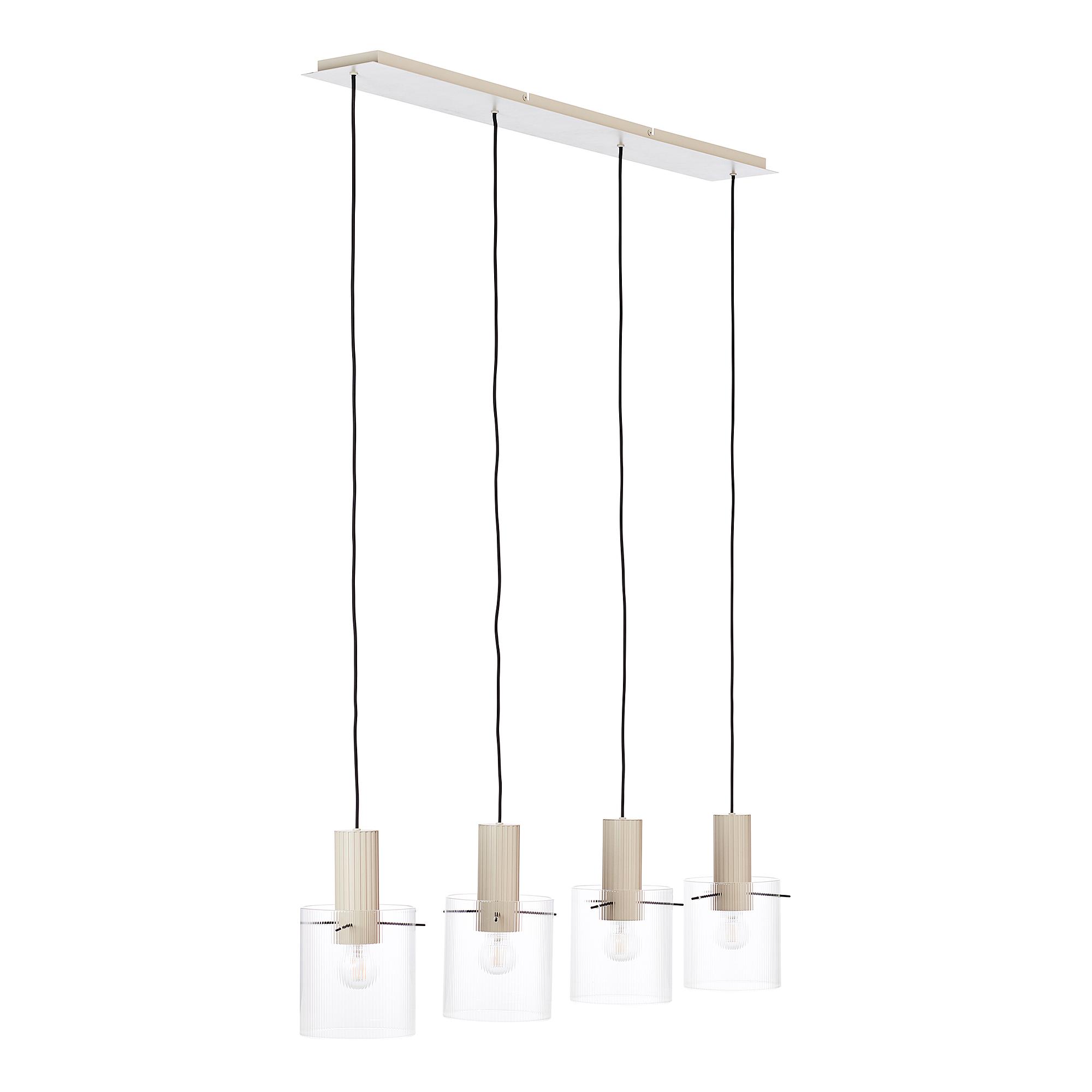 Pendelleuchte Göteburg 4-Flammig Aluminium Klarglas Beige 4