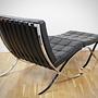 Barcelona Chair & Hocker Leder Schwarz 1