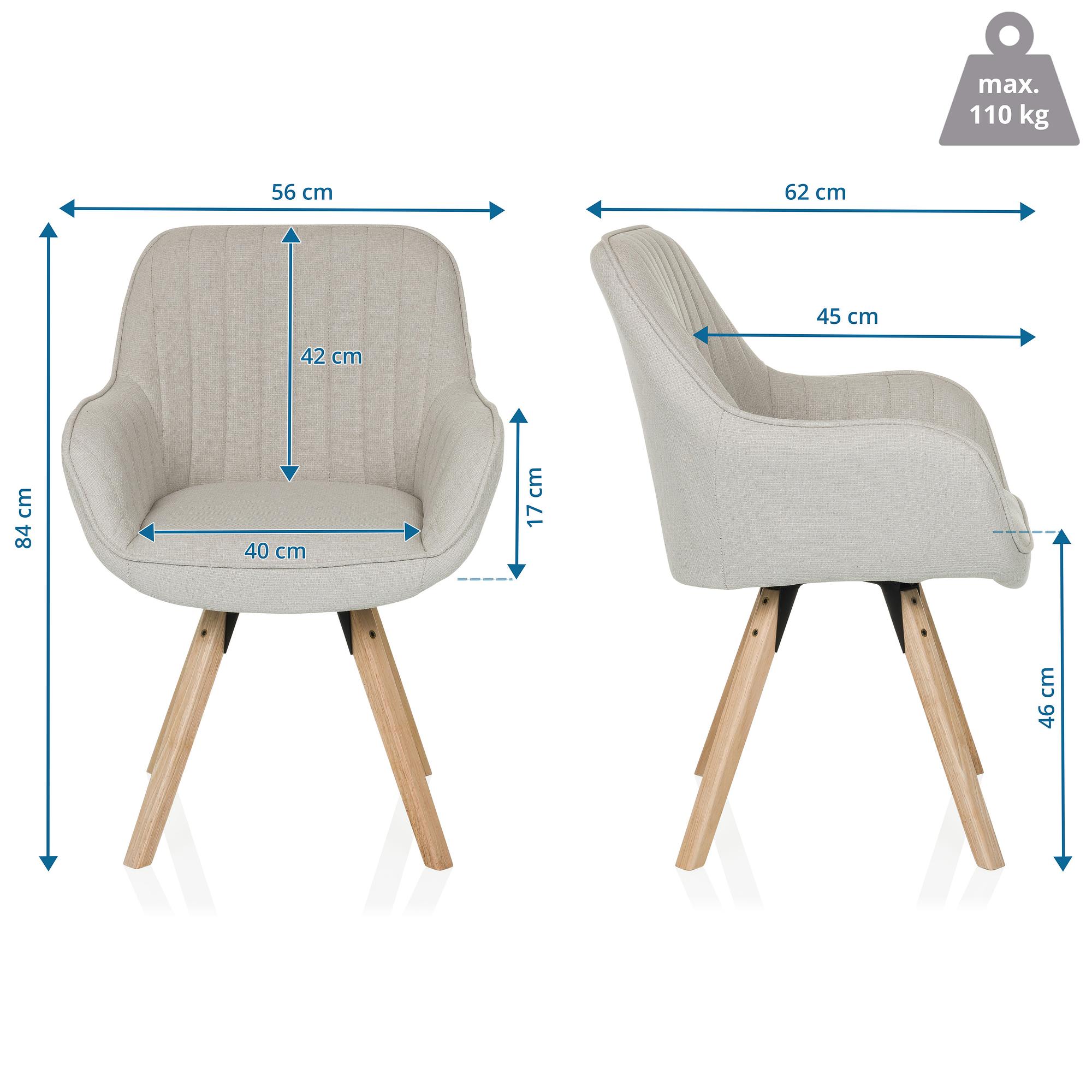 SCANDI SOFT Esszimmerstuhl Drehbar Stoff Creme 4