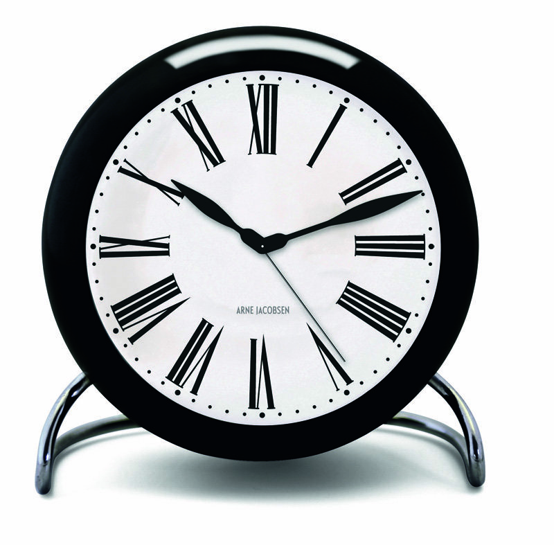 Aj Table Clock Roman Schwarz 0