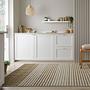 Elton Stripe Kurzflorteppich Beige 80 x 160 cm 0