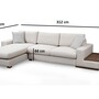 Modernes Sofa Récamiere Links Creme mit Tisch 8